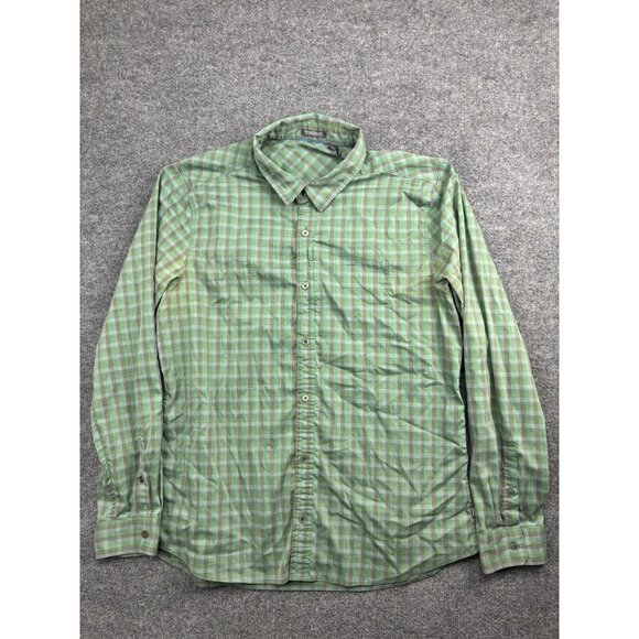 Toad & Co Flannel Shirt Men's Large Green Check Button Up Long Sleeve Collared - Picture 1 of 7